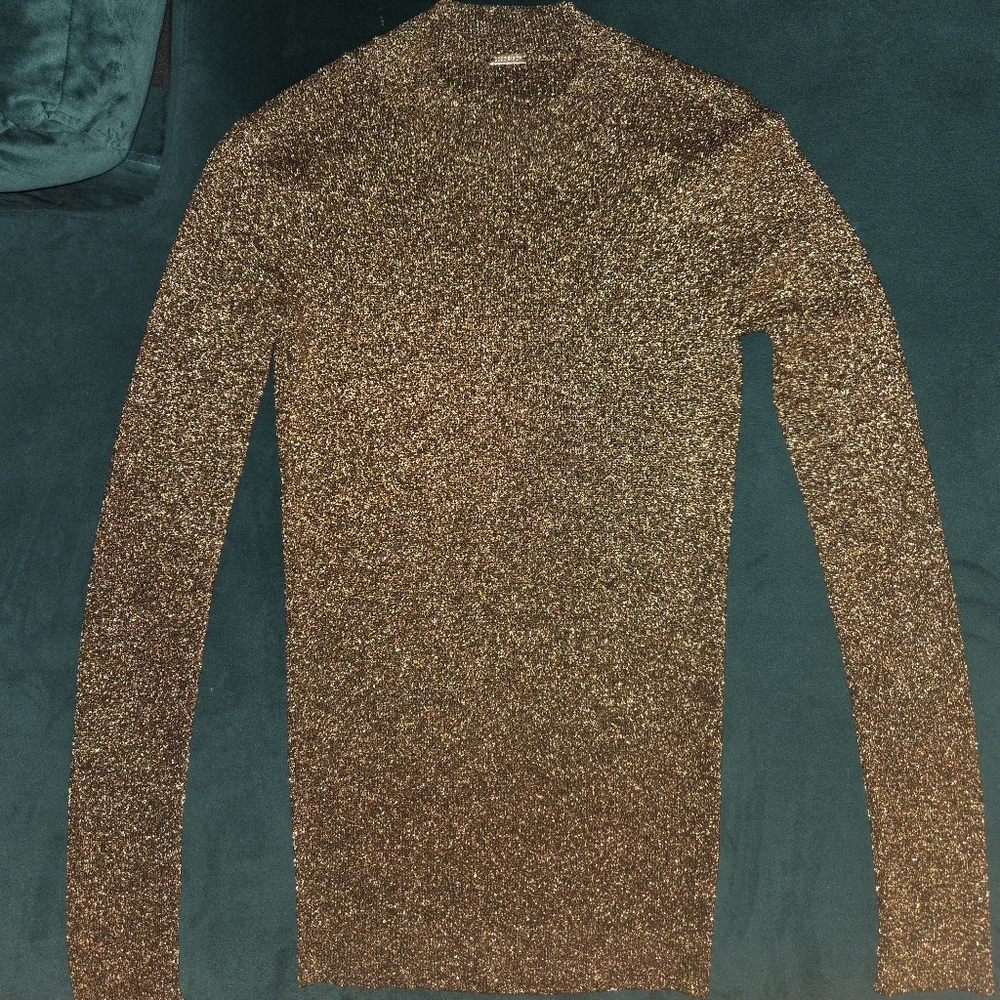 DODO Bar OR Ribbed sweater Shimmer Gold Size Small S M 42